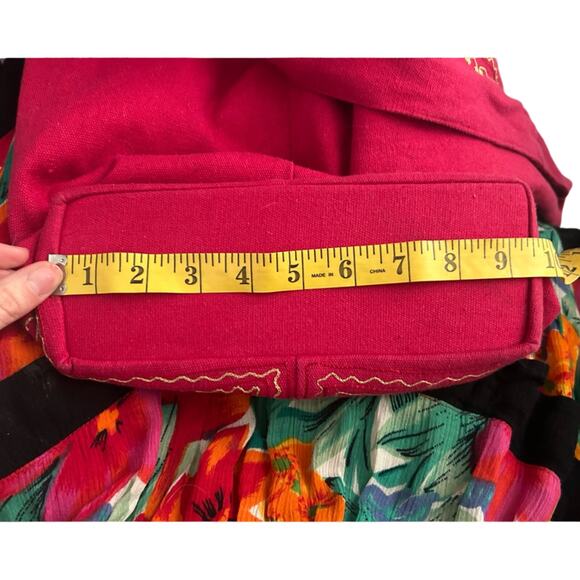 Hippie- boho- unbranded Ed pink embroidery crossbody tote bag- boho 70s - Picture 3 of 13